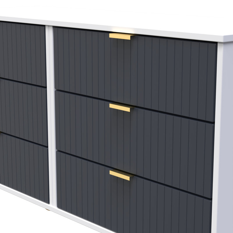 Beranda 6 Drawer Wide Chest (Ready Assembled), Indigo Matt/White