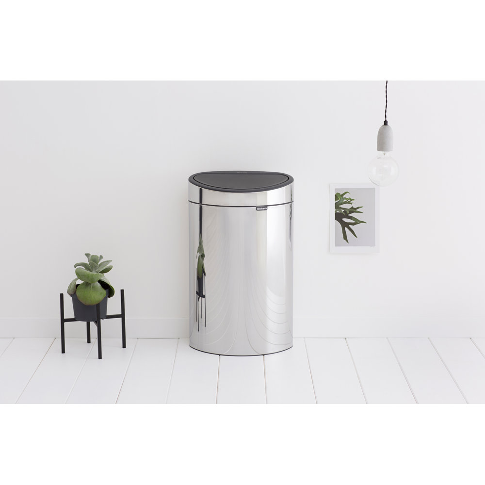 Brabantia 10.6gal Touch Top Trash Can, Brilliant Steel