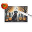 Black Labrador Retriever Spooky Halloween Glass Cutting Board Large