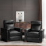 Fauteuil inclinable électrique en cuir véritable avec pieds en bois massif 36,02 po Adela