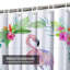 Rideau de douche tropical à motif floral aquarelle avec 12 crochets-1389896686