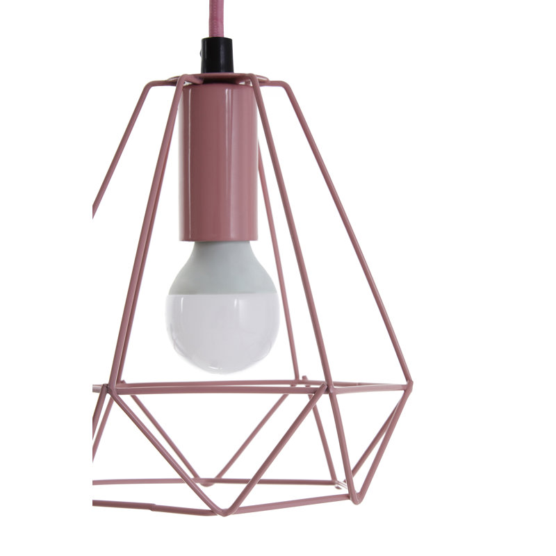 Rueben 1 - Light Geometric Pendant, Pink
