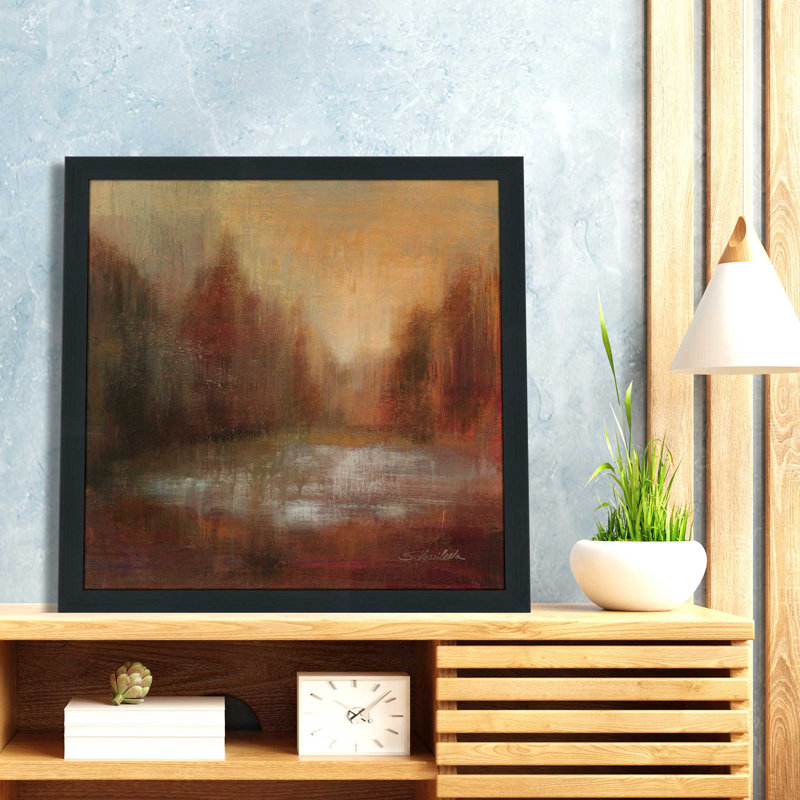 Pluie I - peinture, L 37,5 po x H 37,5 po, Cadre noir
