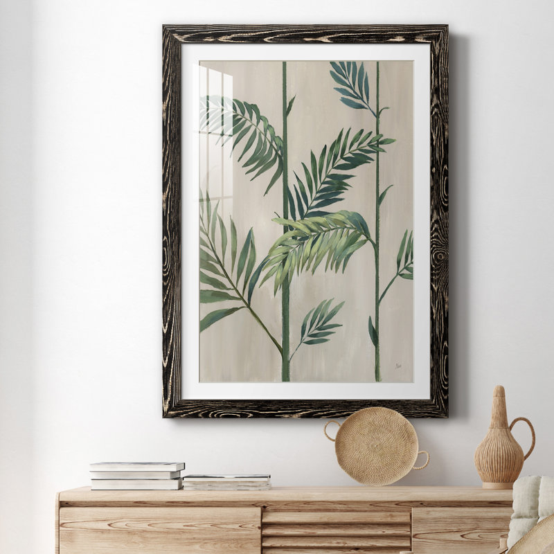 Modern Fronds II - peinture encadrée, H 44 po x l 31 po x P 1 po, Cadre noir