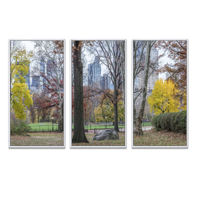 - Photographie de cadre flottant 3 pièces sur toile, H 32 po x l 48 po x P 1 po, Cadre blanc