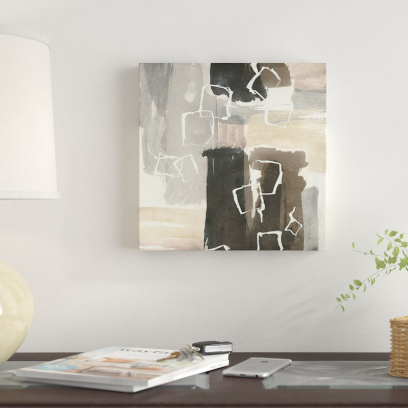 « danse squares i », impression sur toile, H 37 po x l 37 po x P 1,5 po, Pas de tapis, Toile tendue