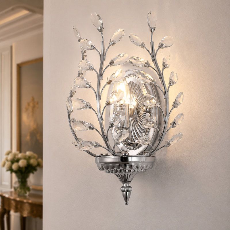 Applique murale en acier cristal, Chrome