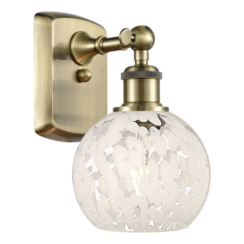 Berganzo Steel Armed Sconce, 9" H x 6" W x 7.13" D, Antique Brass
