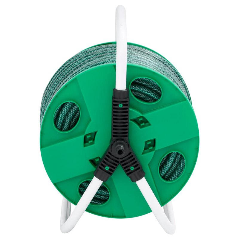 vidaXL Green Hose Reel Cart with Hose Pipe Reel Cart Water Hose Trolley PVC