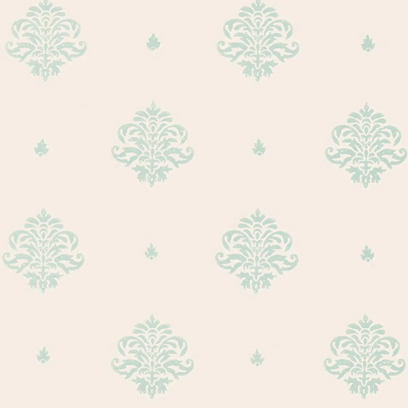 Mayla Damask Wallpaper, Water Blue