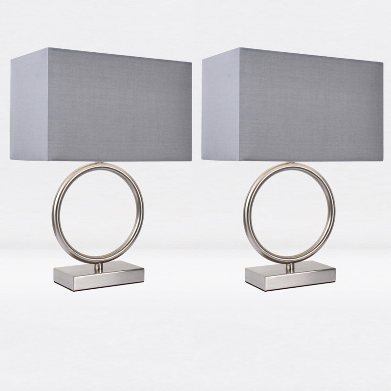 Filiberta Metal Table Lamp, Light Grey
