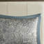 Couvre-lit 5 pièces pour grand lit - sarcelle avec coussins 100% coton, rembourrage en microfibre de coton, bordure grise séduisante-119448689-119448688