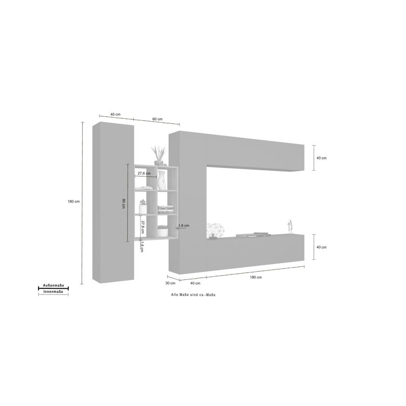Mikaiah Rectangle Accent Cabinet, Anthracite/Maple