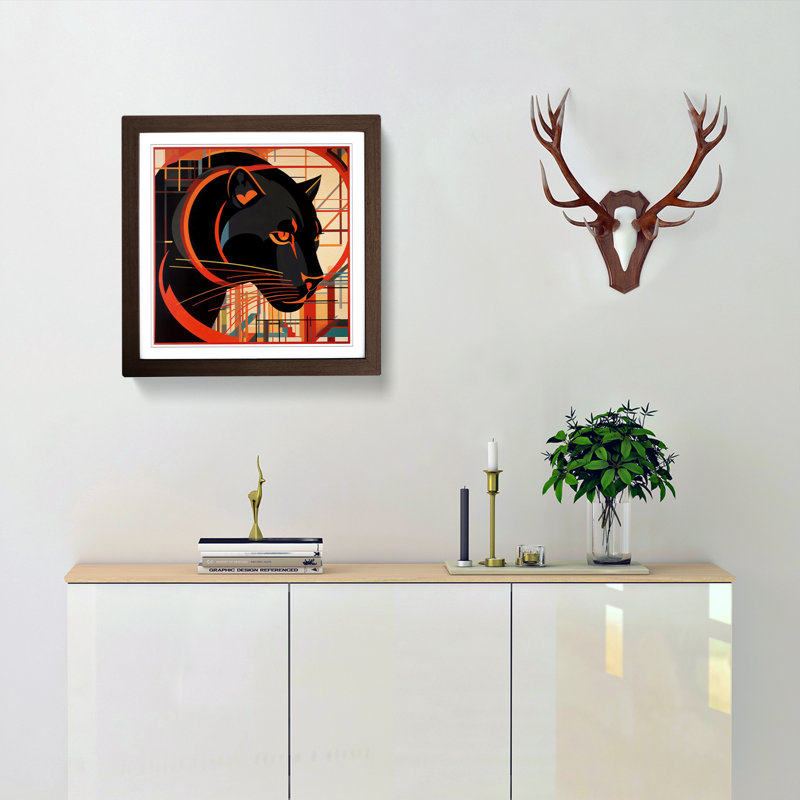 Panther Constructivism No.2 - Framed Print, Walnut