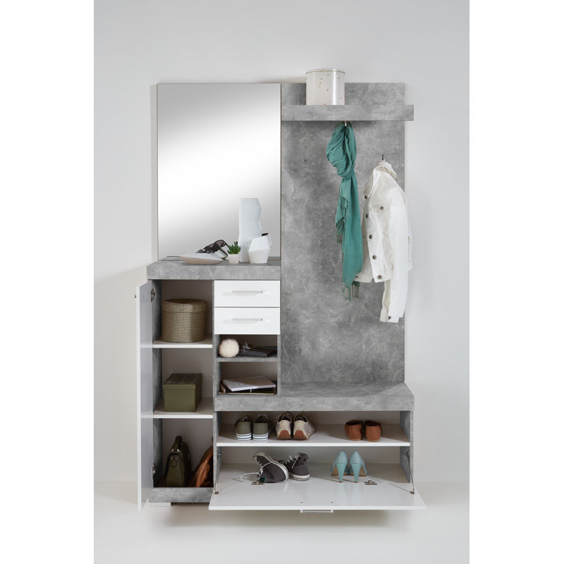 Erin Hall Tree with Bench, Grey