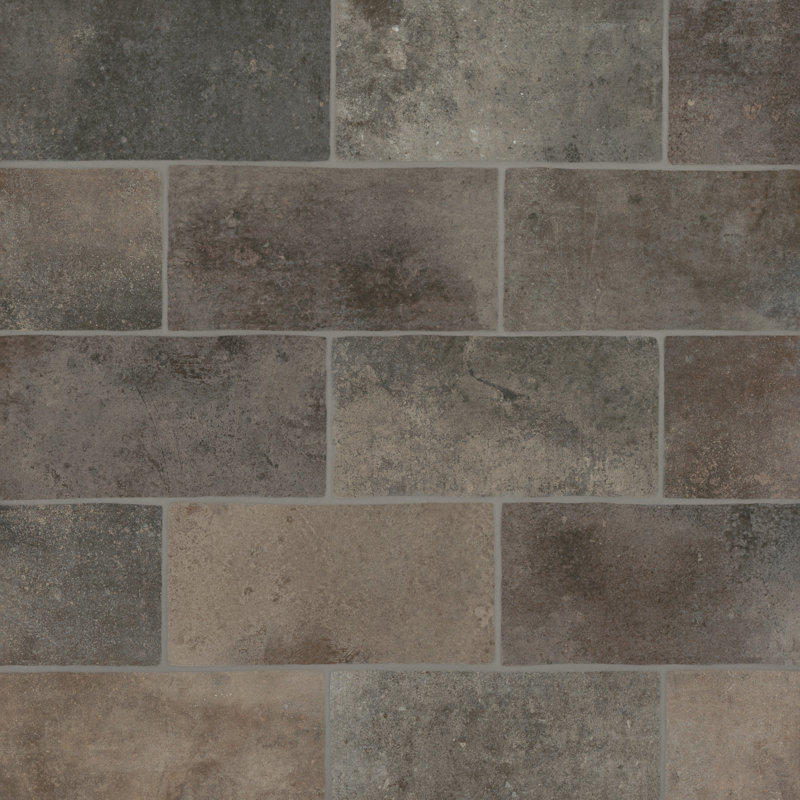 Montana 5" x 10" Porcelain Brick Look Wall & Floor Tile, Rock Creek