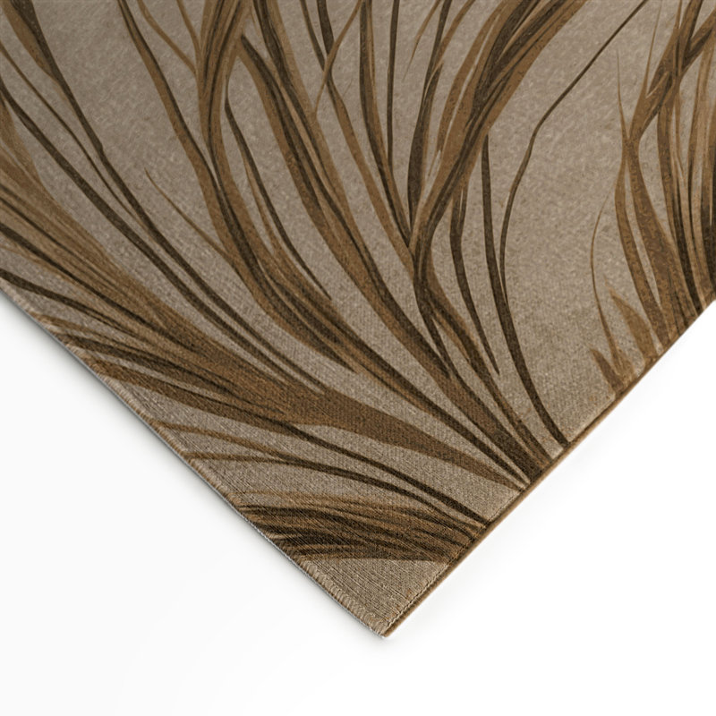 Botanical Brown Indoor and Outdoor Area Rug, Rectangle 5' x 7'