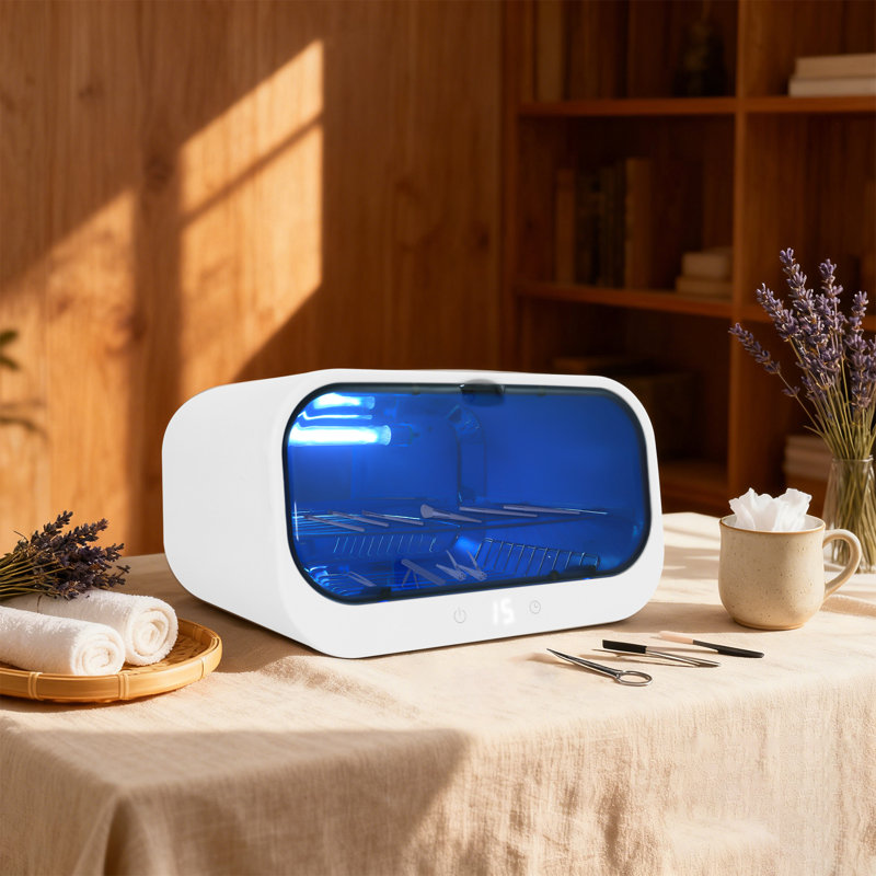 Cabinet professionnel pour l'assainisseur UV et l'ozone 12L - Boîte de stérilisation à 2 niveaux pour outils de table avec minuterie intelligente