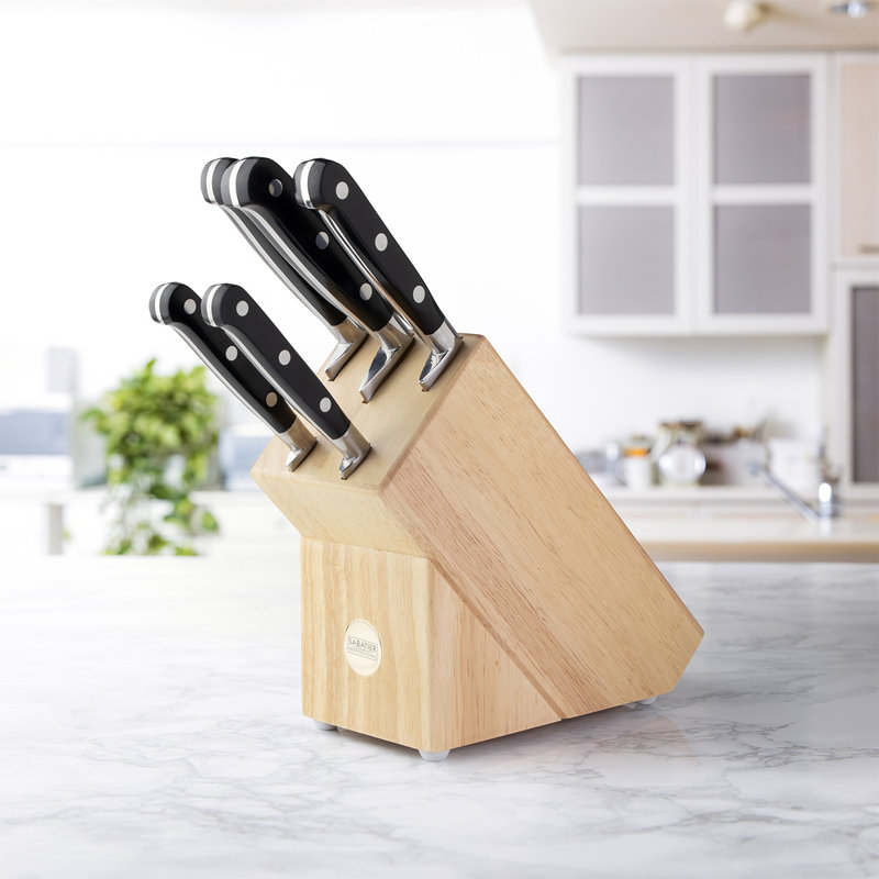 Sabatier Professional 6 Piece High Carbon Stainless Steel Knife Block Set
