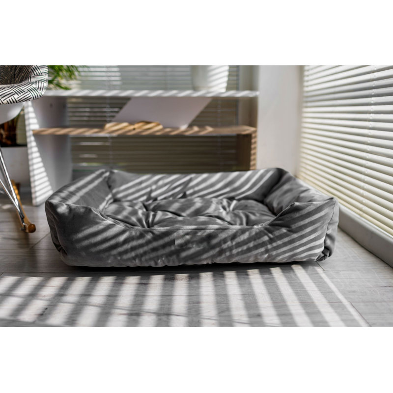 Terrill Velour Pet Bed, Grey