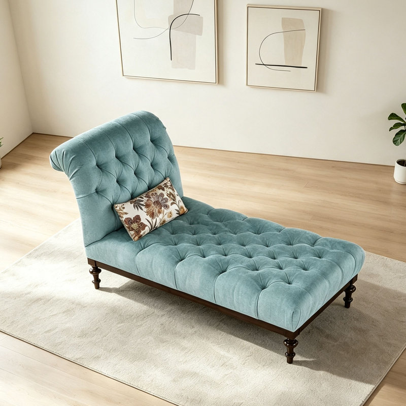 Chaise longue de loisirs en tissu rétro
