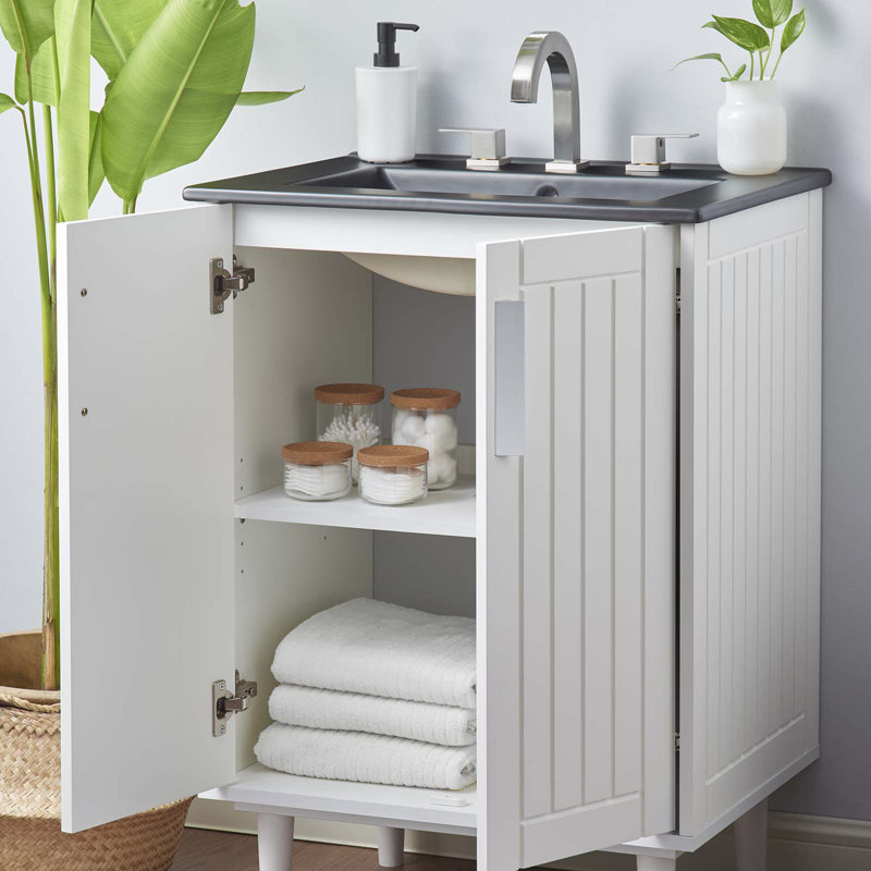 Meuble-lavabo 24 po Modway Augusta, Noir, Blanc