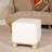 Square Boucle Upholstered Ottoman
