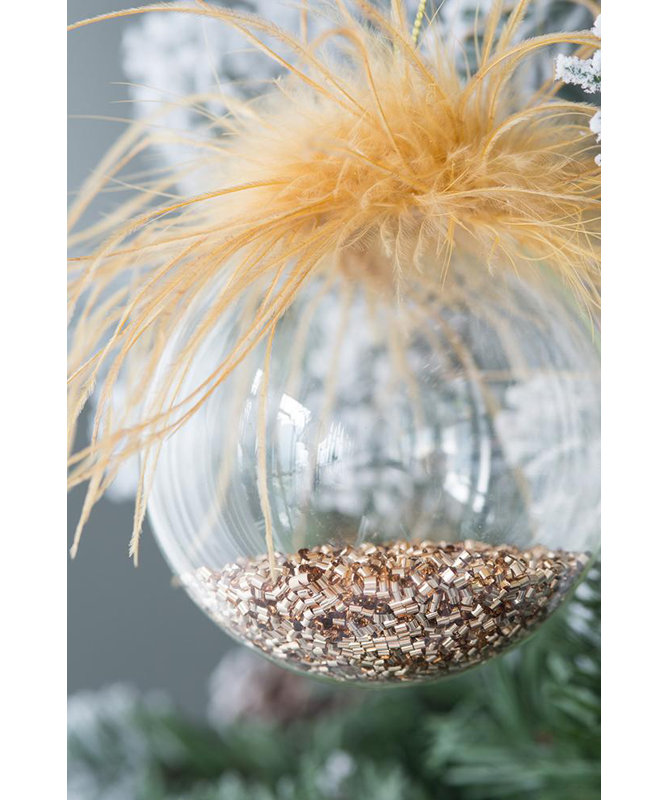 Ornements classiques en verre avec paillettes