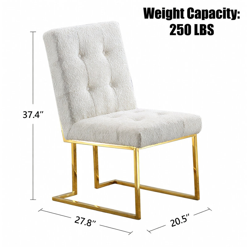 Katrece Linen Dining Chair with Metal Legs
