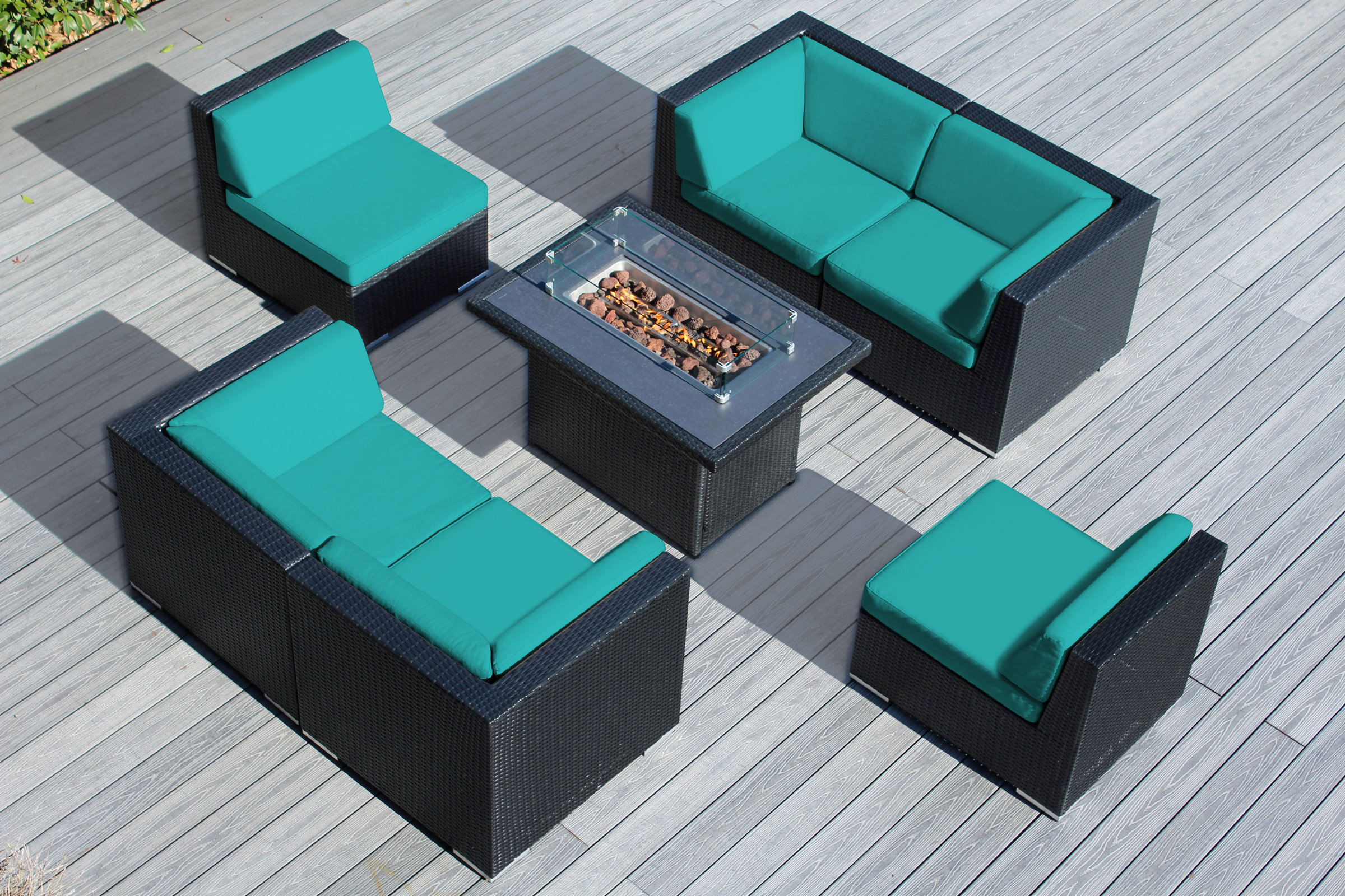 Latitude Run® 7 Piece Conversational Set with No Assembly Sectional and