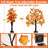 2 Pack 24 Inch Prelit Fall Maple Tree Thanksgiving Decorations With 48 LED Lights
