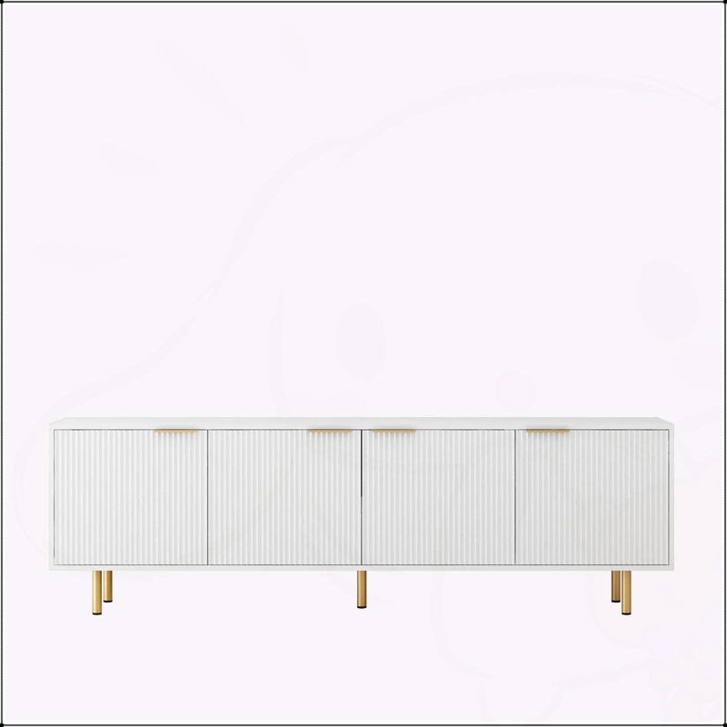 White TV Stand Fluted 68" t