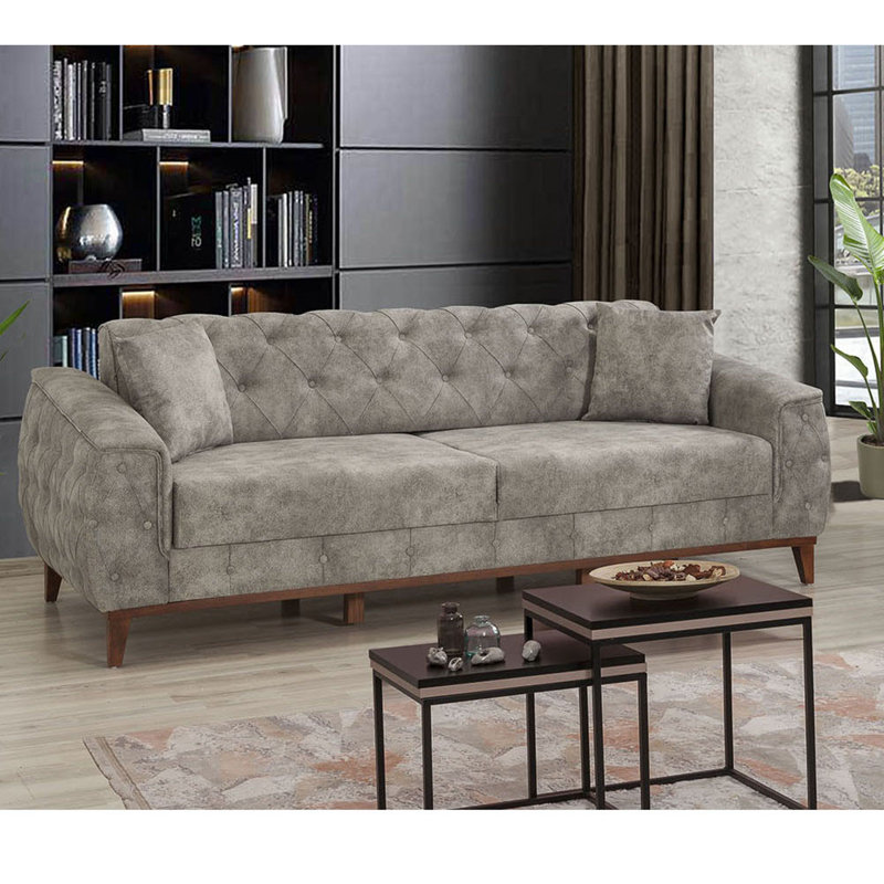 Yonkers Velvet Sofa, Grey