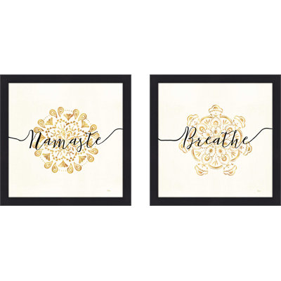 Namaste I - ensemble de 2 reproductions d'art textuel