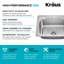 Évier de cuisine en acier inoxydable de calibre 18 KRAUS Premier-124325484-124325483