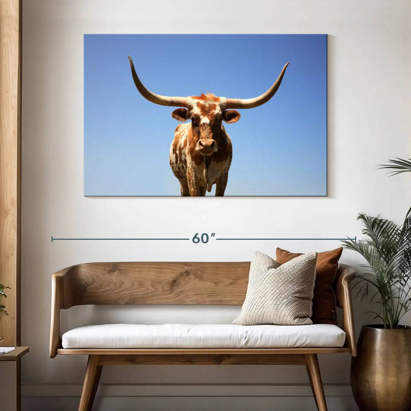 Longhorn Cattle Portrait, 32" H x 48" W