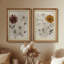 «Vintage Botanical Floral Study Classic Antique», ensemble de 2 reproductions d'art mural encadrées de qualité supérieure sur papier 26 po x 36 po-121103519