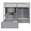 Lit superposé simple avec tiroirs, garde-robe, tablettes de rangement et élévateur hydraulique pour une utilisation maximale de l'espace-1409919