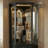 77.5'' Black Corner Curio Bookcase Cabinet With Tempered Glass Doors
