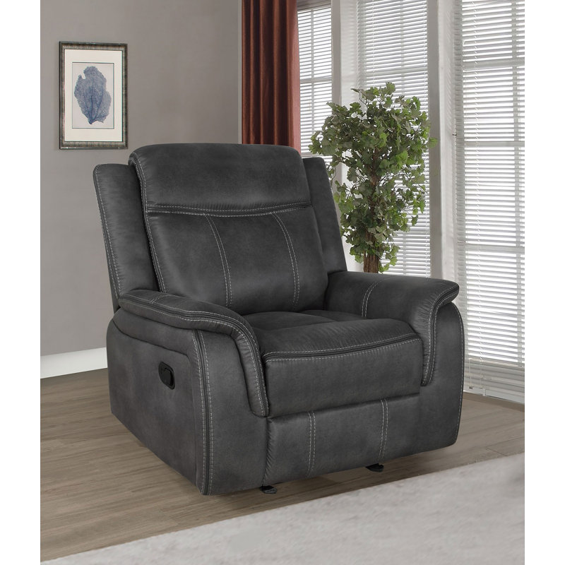  Fauteuil inclinable et oscillant rembourré Juwana, Microfibre Performance enduite gris anthracite
