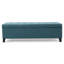 Banc de rangement avec repose-pieds Nira, tissu bleu sarcelle capitonné, 51 po-121481580