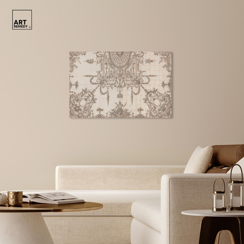 Vintage Trellises Seated Figures Wrapped Canvas Art, 45" x 30"