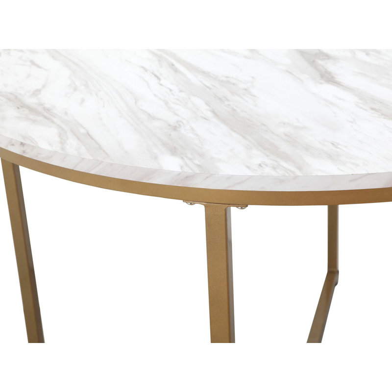 Allicia Round Metal Base Dining Table, 76cm H x 110cm L x 110cm W