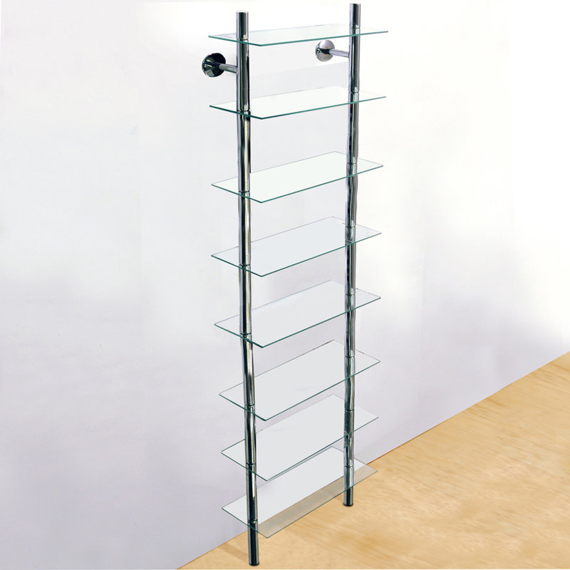 168cm H Wall Mounted Media Storage, Clear