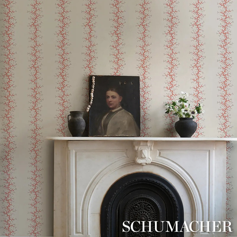 Coral Stripe Wallpaper, Orange