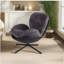 Chaise décorative pivotante à 360 °, fauteuil en velours moderne, base en cuir et métal noir-886249163