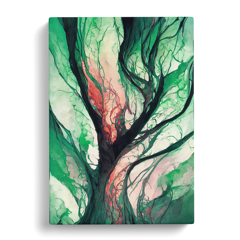 Abstract Tree - Wall Art, Wrapped Canvas, 50cm H x 35cm W x 3cm D, No Matte