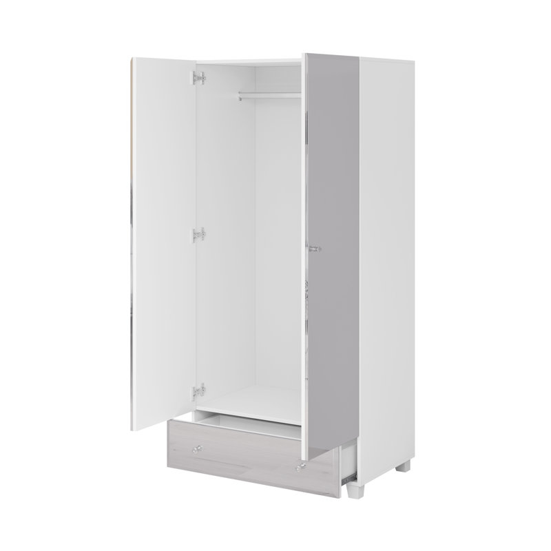 Chawn 2 Door Manufactured Wood Wardrobe