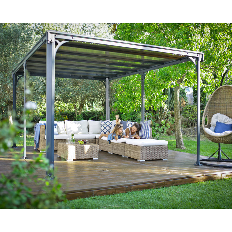 Milano 10' x 10' Gray Aluminum and Bronze Polycarbonate Gazebo