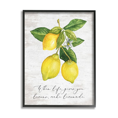 «Life & Lemons Expression on Wood» par impression en lettres et en lignes